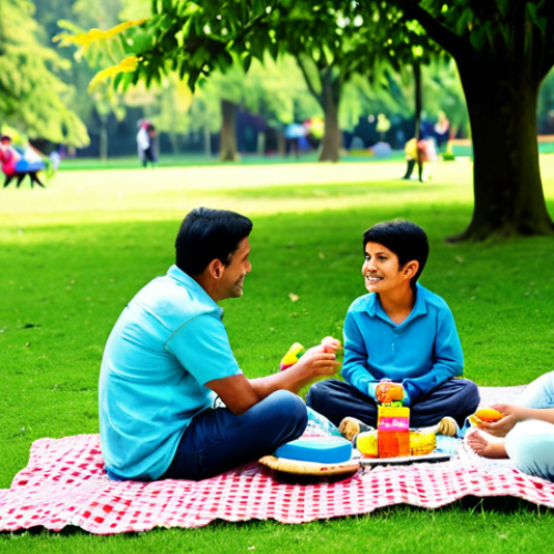 Home 23 Safe Picnic Spot**
"A picturesque, family-friendly picnic scene. A lush green park with families enjoying a day out. Children are playing games, and adults are relaxing on picnic blankets. Focus on the peaceful atmosphere and safe environment. Make sure the setting looks clean and well-maintained. Include vibrant colors and a warm, sunny day. Safe for work, appropriate content, fully clothed, professional quality, perfect anatomy."
**
