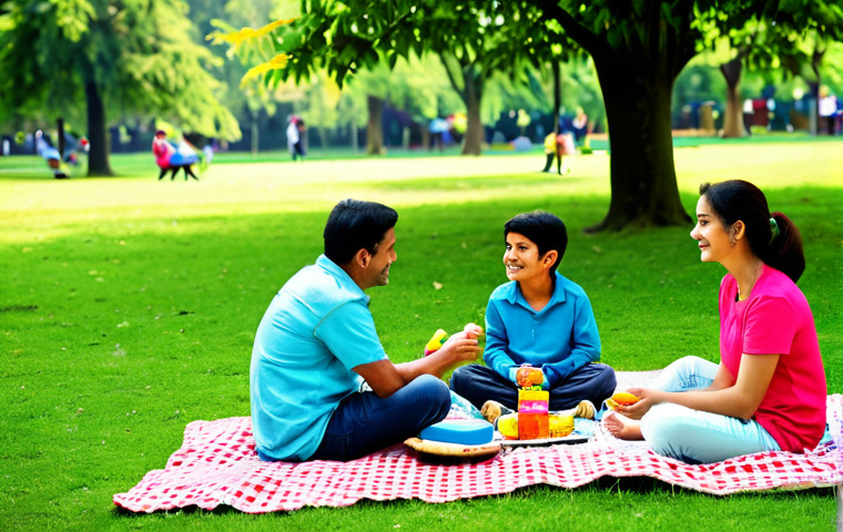 Safe Picnic Spot**

"A picturesque, family-friendly picnic scene.  A lush green park with families enjoying a day out. Children are playing games, and adults are relaxing on picnic blankets.  Focus on the peaceful atmosphere and safe environment.  Make sure the setting looks clean and well-maintained.  Include vibrant colors and a warm, sunny day.  Safe for work, appropriate content, fully clothed, professional quality, perfect anatomy."

**